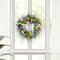 24" Pink, Blue & Yellow Spring Echinops & Chrysanthemum Floral Wreath